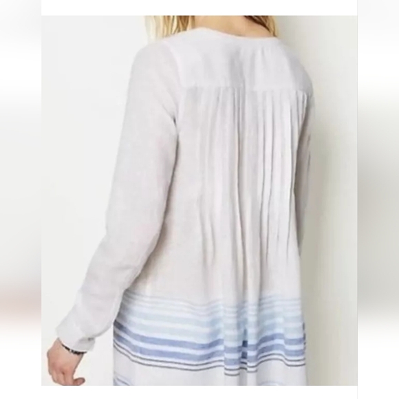 J. Jill Linen Viscose Blue Stripe Breezy Tunic Size XL NWOT - Picture 3 of 10